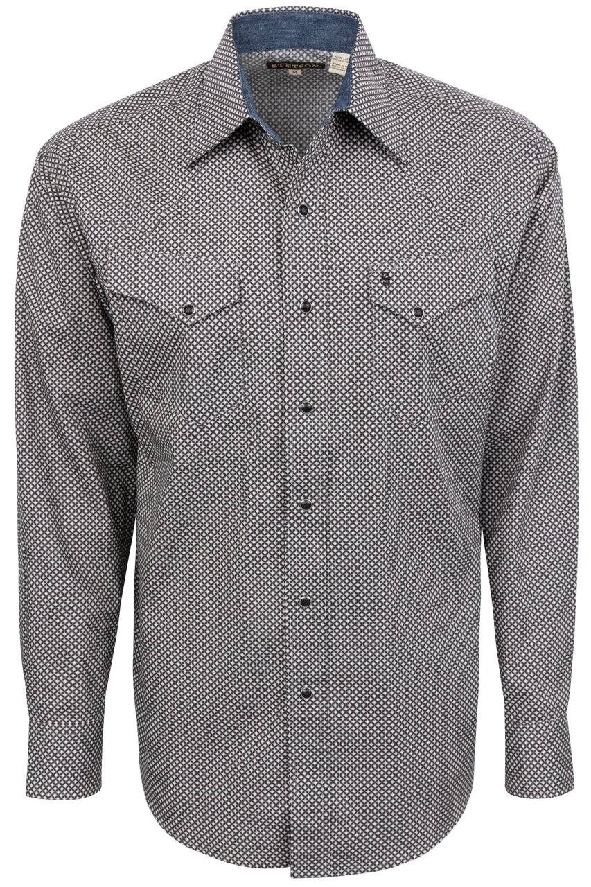 Stetson Men's Snap Front Shirt - Black Diamond