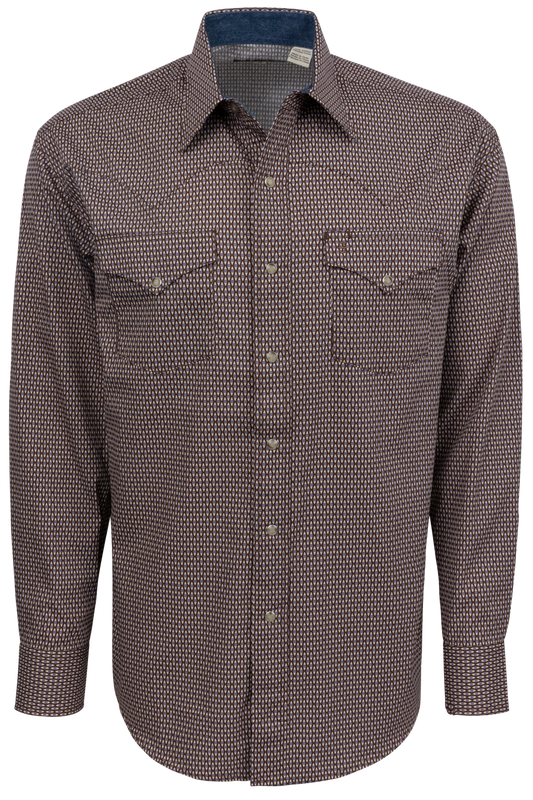 Stetson Men's Snap Front Shirt - Brown