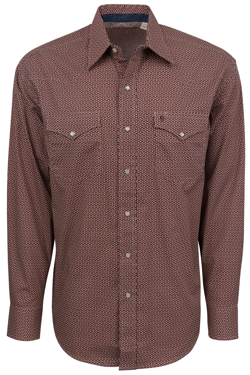 Stetson Men's Geometric Snap Front Shirt - Ruby