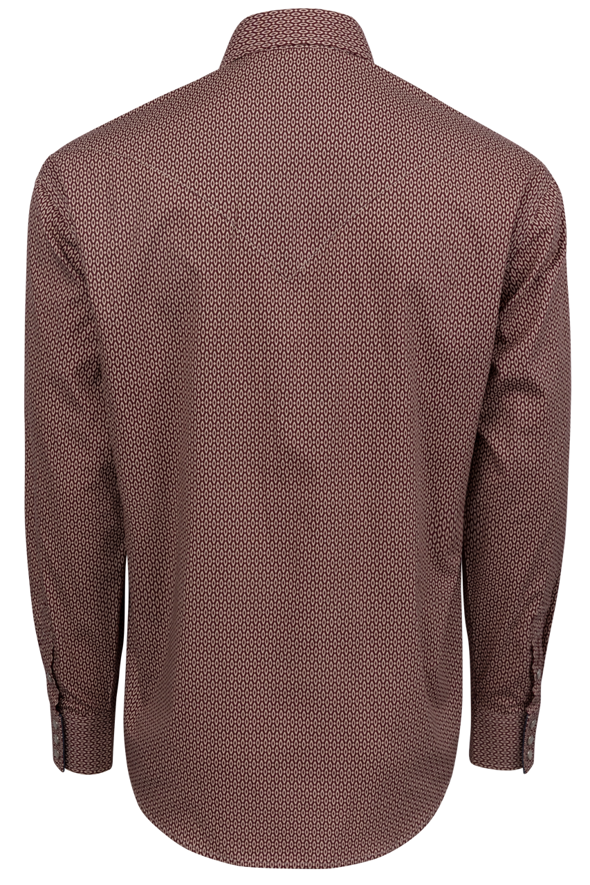 Stetson Men's Geometric Snap Front Shirt - Ruby