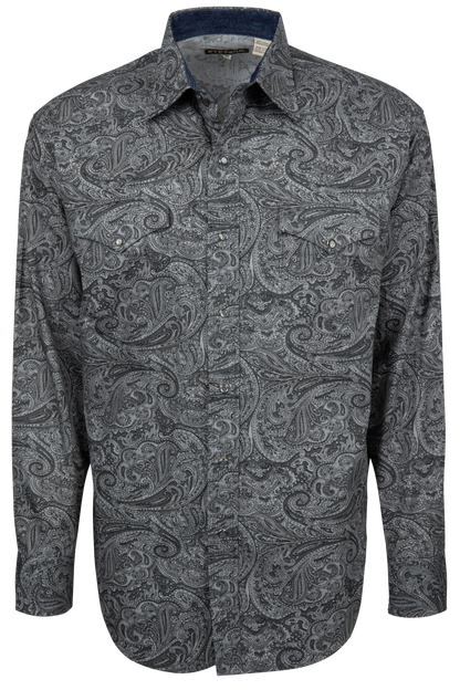Stetson Men's Paisley Snap Front Shirt - Smoke