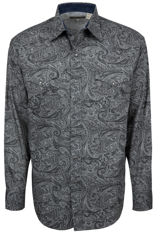 Stetson Men's Paisley Snap Front Shirt - Smoke