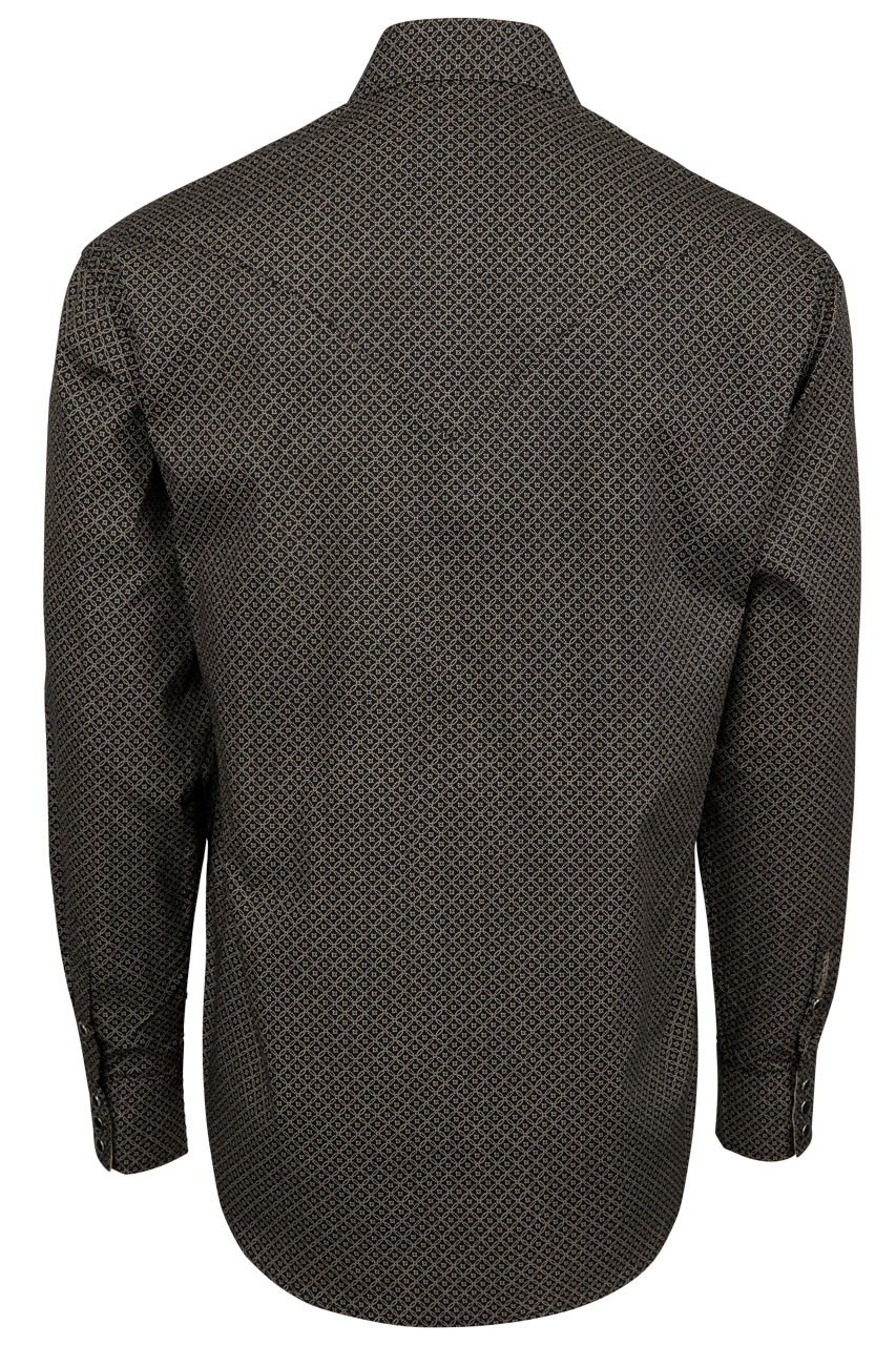 Stetson Men's Snap Front Shirt - Printed Black