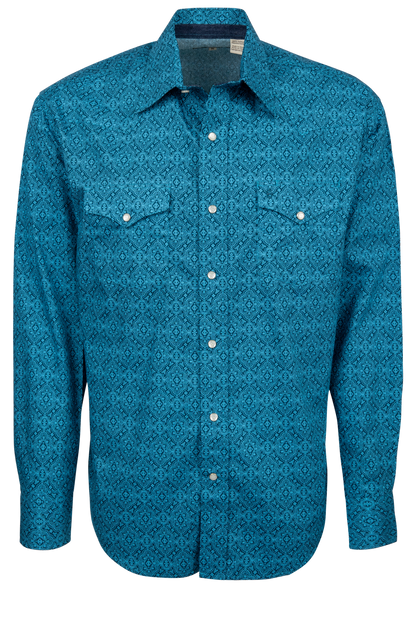 Stetson Men's Medallion Snap Front Shirt - Teal