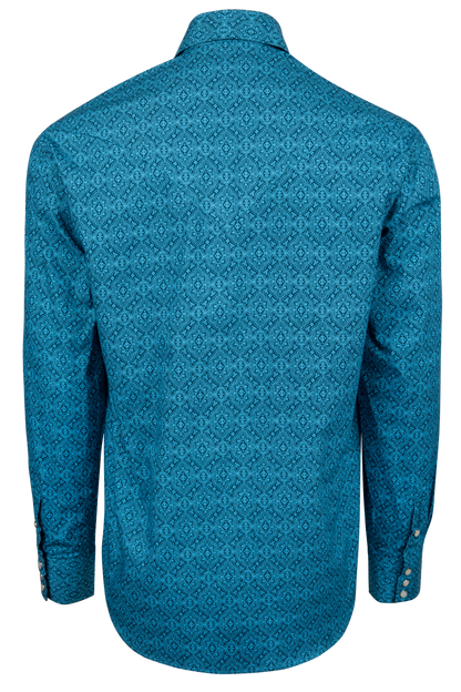Stetson Men's Medallion Snap Front Shirt - Teal