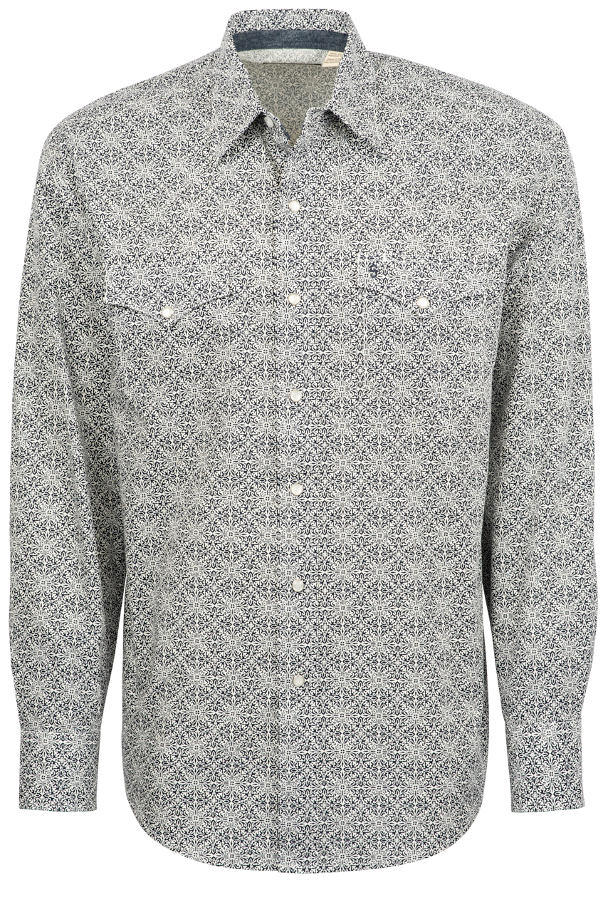 Stetson Men's Ornamental Snap Front Shirt - Navy