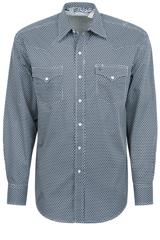 Stetson Men's Diamond Snap Front Shirt - Blue