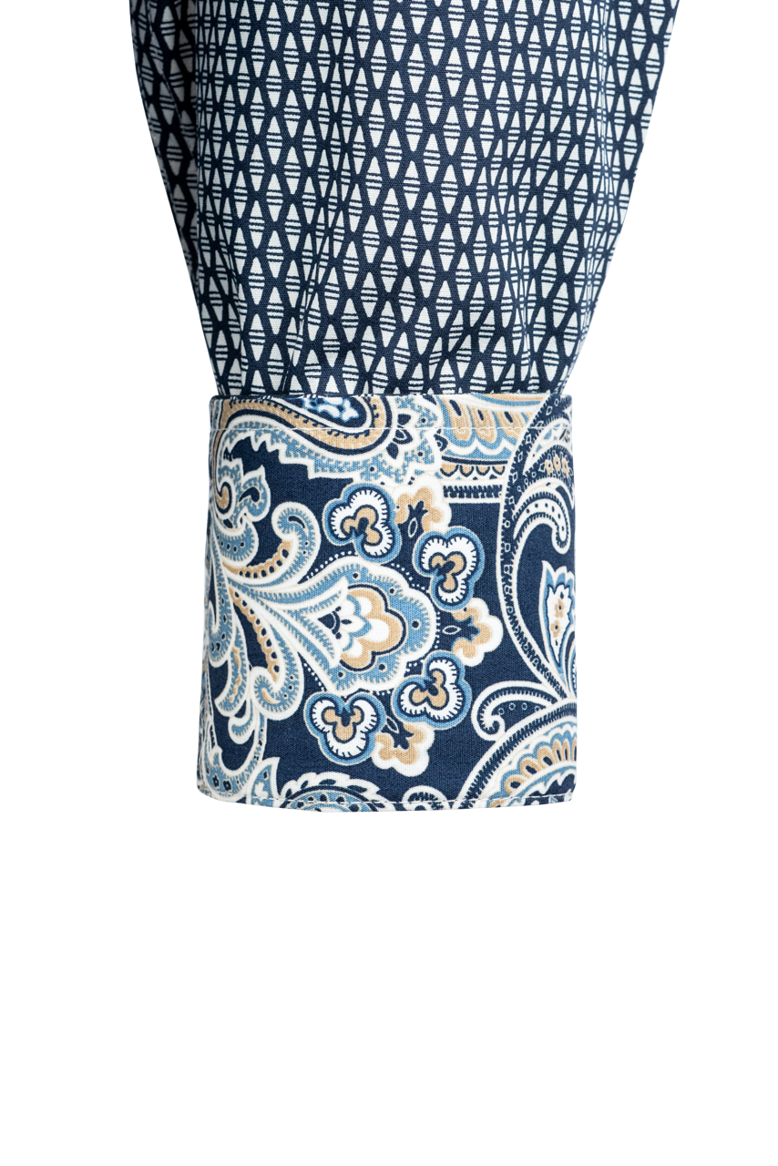 Stetson Men's Diamond Snap Front Shirt - Blue