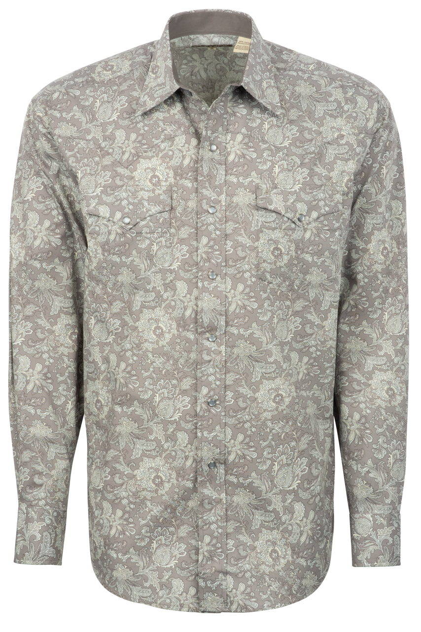 Stetson Men's Paisley Snap Front Shirt - Silver