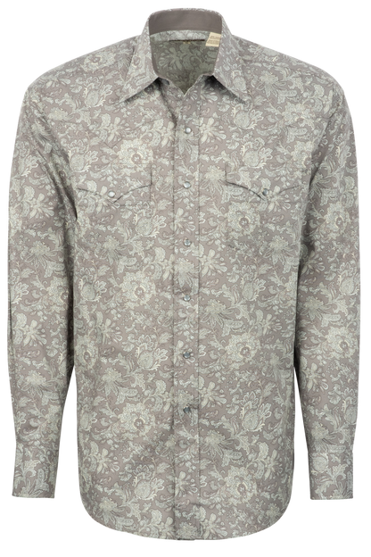 Stetson Men's Paisley Snap Front Shirt - Silver