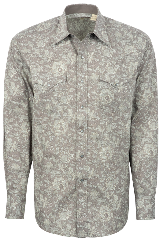 Stetson Men's Paisley Snap Front Shirt - Silver