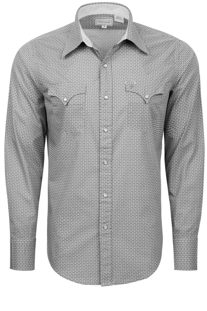 Stetson Men's Snap Front Shirt - Geometric Gray