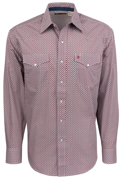 Stetson Men's Geometric Snap Front Shirt - Wine