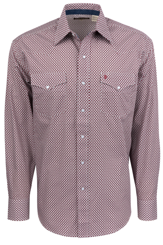 Stetson Men's Geometric Snap Front Shirt - Wine