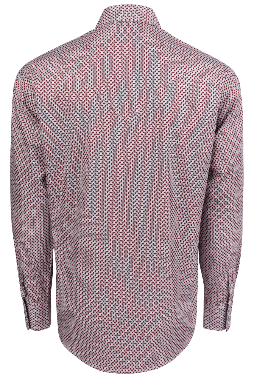 Stetson Men's Geometric Snap Front Shirt - Wine