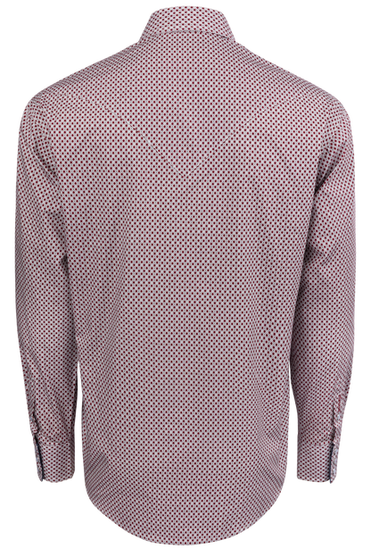 Stetson Men's Geometric Snap Front Shirt - Wine