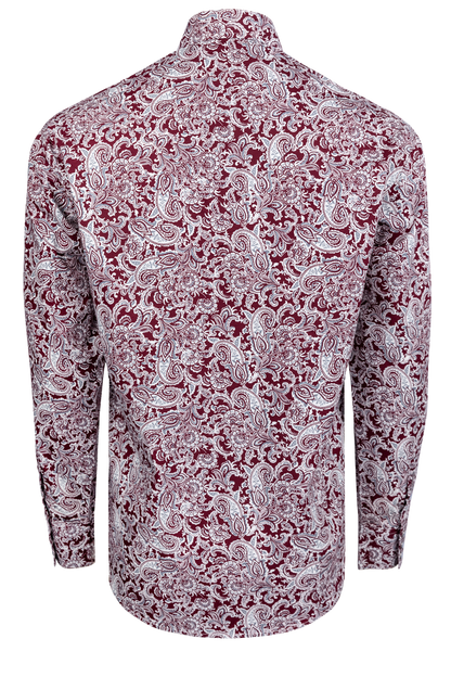 Stetson Men's Paisley Snap Front Shirt - Wine