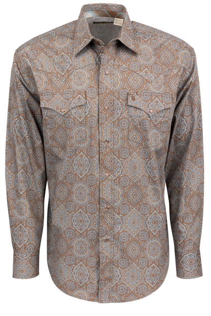 Stetson Men's Paisley Snap Front Shirt - Victorian Brown