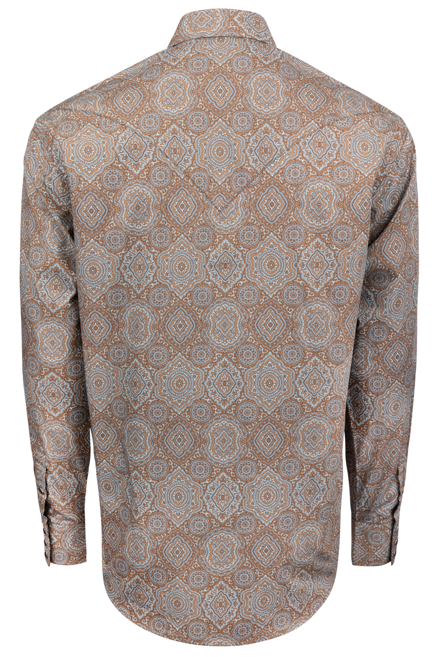 Stetson Men's Paisley Snap Front Shirt - Victorian Brown
