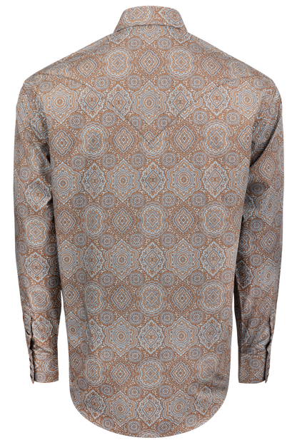 Stetson Men's Paisley Snap Front Shirt - Victorian Brown