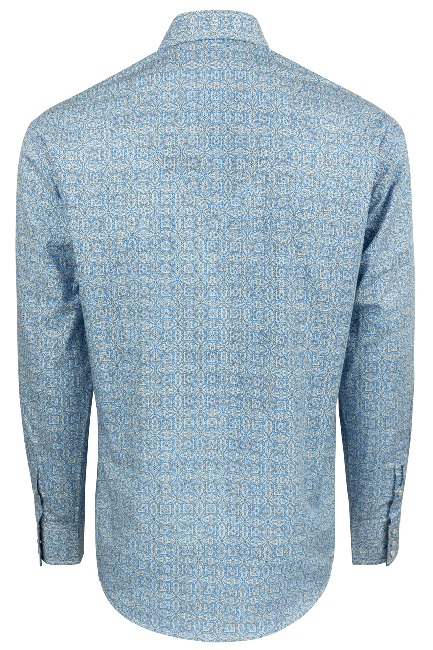Stetson Men's Medallion Snap Front Shirt - Blue