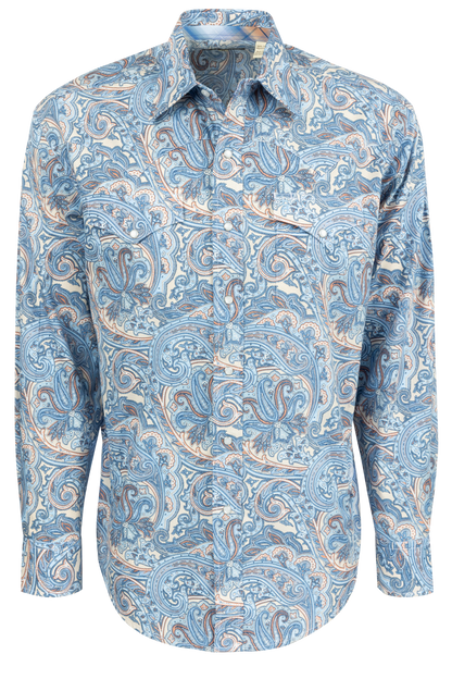 Stetson Men's Sunrise Paisley Snap Front Shirt - Blue Multi