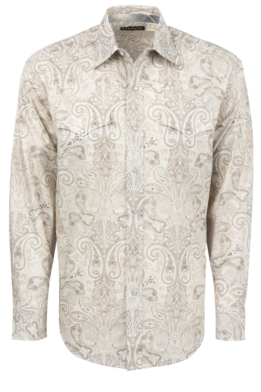Stetson Men's Paisley Snap Front Shirt - Sand