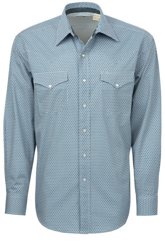 Stetson Men's Snap Front Shirt - Blue Diamond