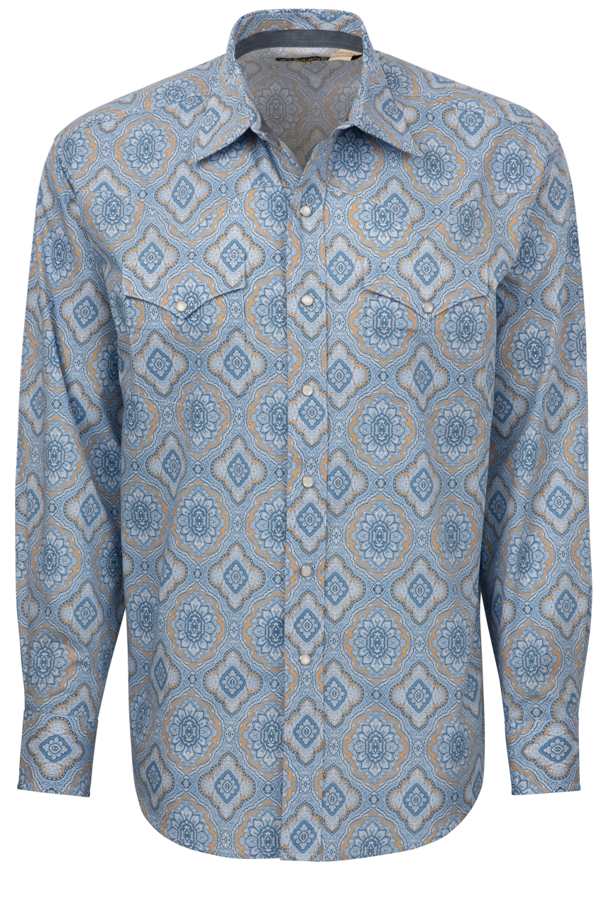 Stetson Men's Medallion Snap Front Shirt - Chambray