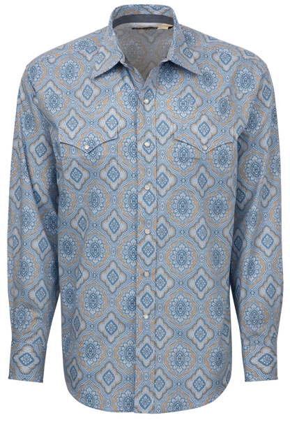 Stetson Men's Medallion Snap Front Shirt - Chambray