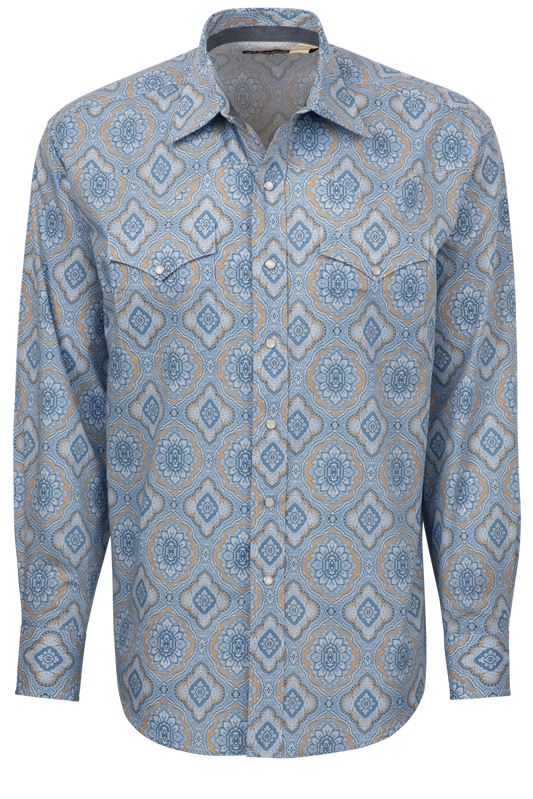 Stetson Men's Medallion Snap Front Shirt - Chambray