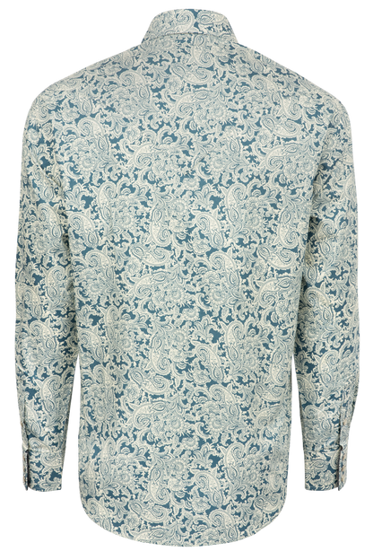 Stetson Men's Tonal Paisley Snap Front Shirt - Blue