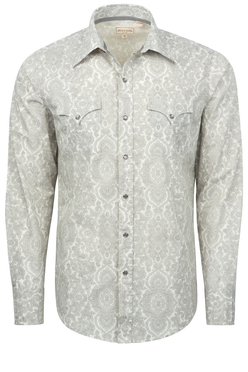 Stetson Men's Filagree Snap Front Shirt - Gray