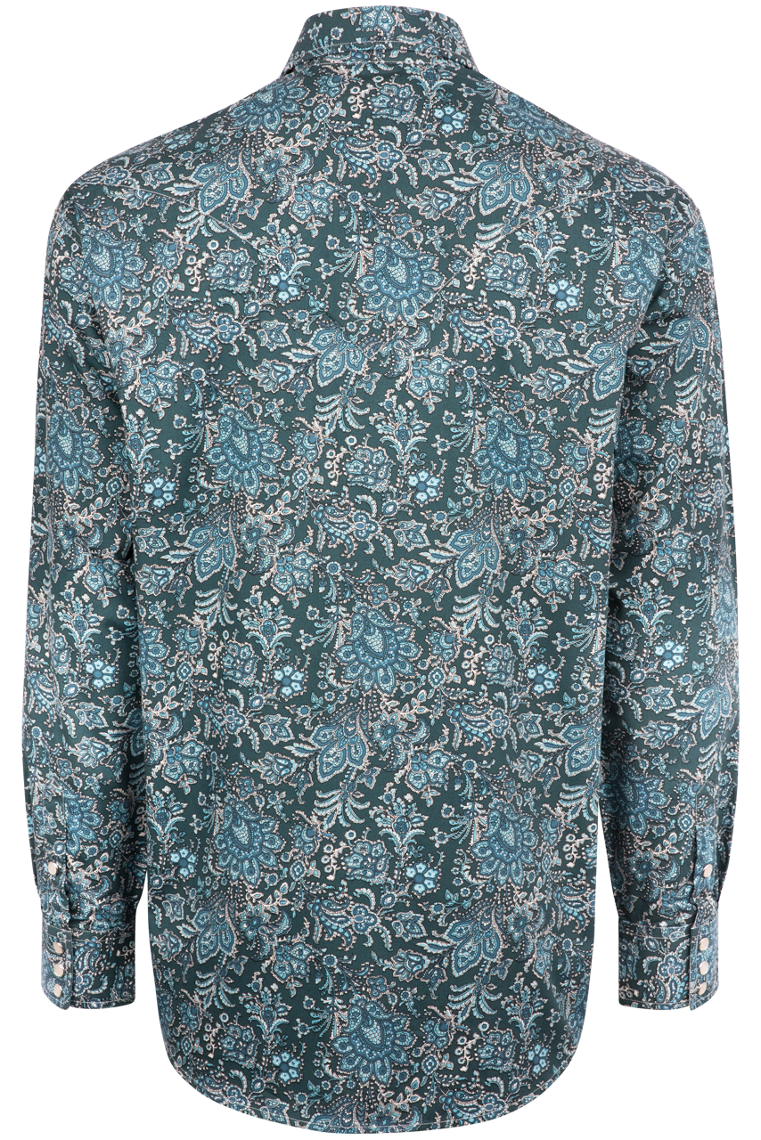 Stetson Men's Paisley Pearl Snap Shirt - Forest