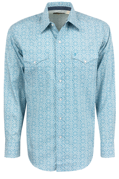 Stetson Men's Medallion Snap Front Shirt - Teal