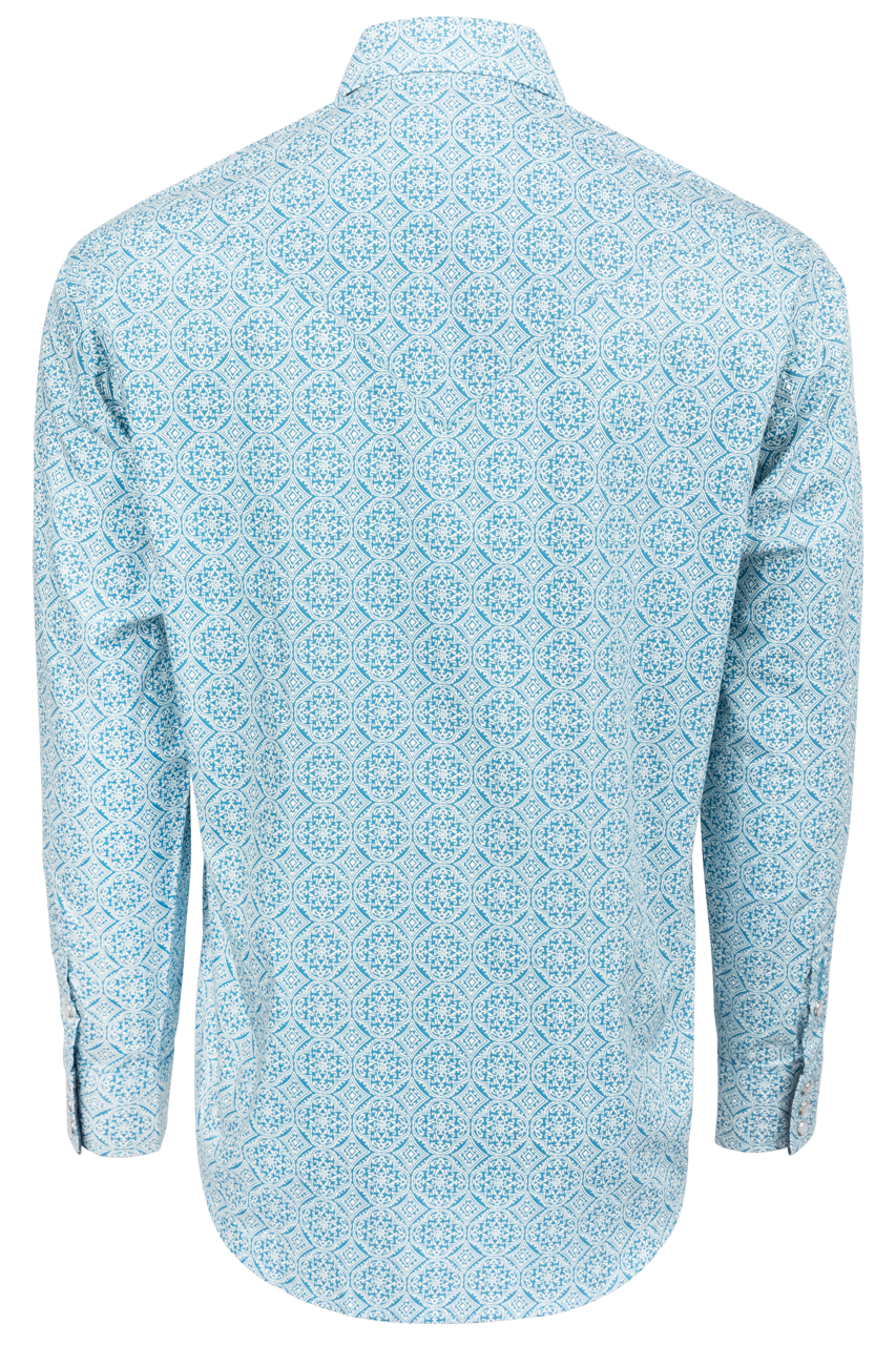 Stetson Men's Medallion Snap Front Shirt - Teal