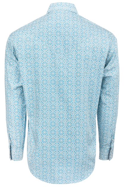 Stetson Men's Medallion Snap Front Shirt - Teal