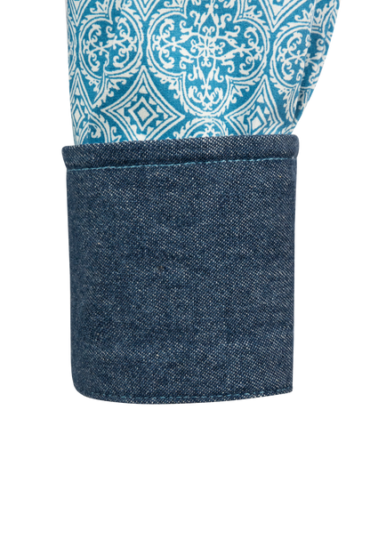 Stetson Men's Medallion Snap Front Shirt - Teal