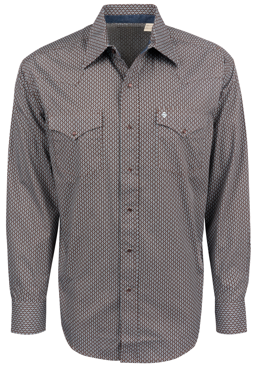 Stetson Men's Snap Front Shirt - Diamond Brown