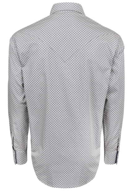Stetson Men's Snap Front Shirt - Gray Geometric