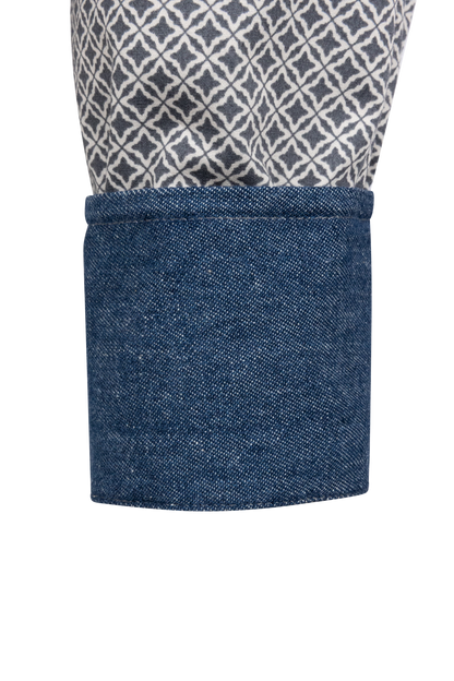 Stetson Men's Snap Front Shirt - Gray Geometric