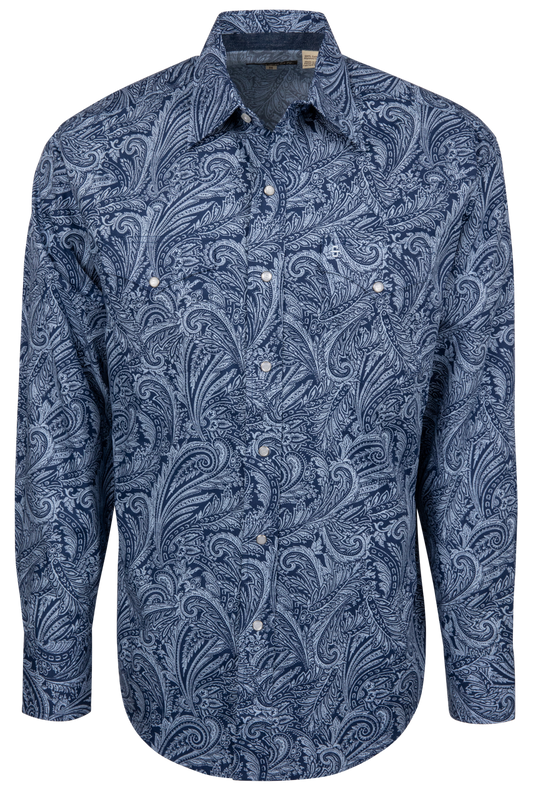 Stetson Men's Paisley Snap Front Shirt - Indigo