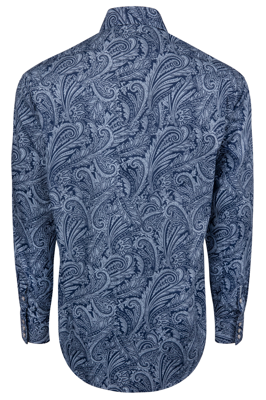 Stetson Men's Paisley Snap Front Shirt - Indigo