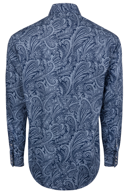 Stetson Men's Paisley Snap Front Shirt - Indigo