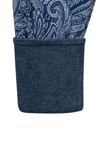 Stetson Men's Paisley Snap Front Shirt - Indigo