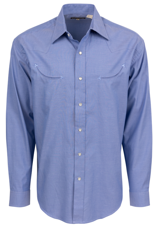 Stetson Men's Oxford Snap Front Shirt - Blue