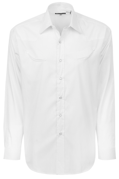 mens white western dress shirts ARIAT Men's Solid Twill Classic Fit White Button Up Dress Shirt The Cowboy Shop