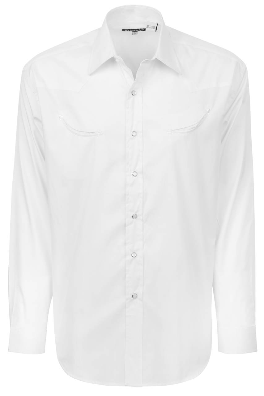 Stetson Men's Snap Front Shirt - Solid White