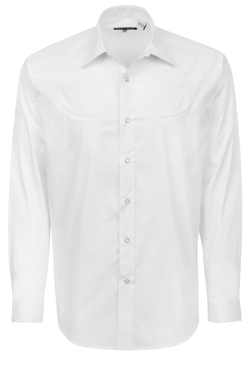 Stetson Men's Snap Front Shirt - Oxford White