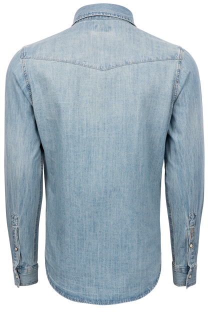 Stetson Men's Snap Front Shirt - Light Denim